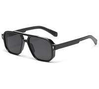 LHSDMOAT Vintage Pilot 70s Square Men Women Sunglasses, Double Bridge UV400 Tinted Lens Sunglasses for Driving, Sports, and Travel