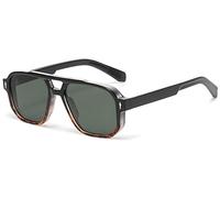 LHSDMOAT Vintage Pilot 70s Square Men Women Sunglasses, Double Bridge UV400 Tinted Lens Sunglasses for Driving, Sports, and Travel