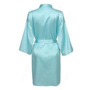 LHSJYG Women's Robes Bridesmaid Robes Robe Bride Robe Short Satin Robe Women Wedding Robe Bathrobe Sleepwear Dressing Gown Plus Size Belt(Aqua blue,L/XL)