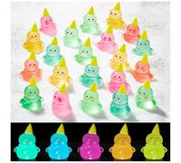 LHSYFBZ 25Pcs Luminous Mini Resin Snowman, Miniature Snowman, Glow in The Dark Tiny Snowman for Garden Landscape Aquarium Dollhouse Birthday Party Room Crafts Decor
