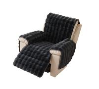 LHTCCSHL Plush Recliner Chair Cover, Faux Fur Recliner Slipcover Couch Cover Armrest Covers Headrest Cover for Sofa Recliner Protector Thick Shaggy Fuzzy Chair Slipcover(Dark Gray)