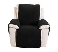 LHTCCSHL Sherpa Fleece Recliner Chair Cover Super Soft Warm Plush Sofa Slipcover Furniture Protector Non Slip Washable Reclining Chair Cover Protector for Kids, Pets(Black,(22"*82") 56 * 207CM)