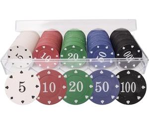 LHTHT Poker Chips,Denomination Poker Chips Set,Plastic Learning Counters Disks and Learning Math Counting Chips,Game Night Party Supplies(100pcs)