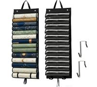 LHTHT Poker Mat, Play Mat Holder, Practical Poker Table Tube Storage Bag with 13 Tube Compartments, Space-Saving Hanging Holder with Double Hooks, Poker Table Cover