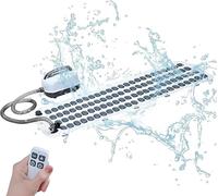 LHUITUI Bath Spa Massage Mat, Full Body Massage Hydrotherapy Machine, Wave Mat For Bath, With Inflatable Pillow, Non-Slip, 114 Nozzles, For Bubble Bath At Home 124cm