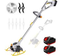 LHUITUI Electric Grass Edger Trimmer, Garden Strimmer Cordless, Weed Trimmer Battery Operated, Easy To Use, Retractable Handle, 11000rpm, For Patio, Lawn Garden 21A