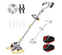 LHUITUI Electric Grass Edger Trimmer, Garden Strimmer Cordless, Weed Trimmer Battery Operated, Easy To Use, Retractable Handle, 11000rpm, For Patio, Lawn Garden 21B