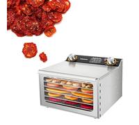 LHUITUI Stainless Steel Food Dehydrator, Stainless Steel Dehydrator, Large Fruit Dehydrator, 360° Three-Dimensional Circulation, Removable For Cleaning, For Drying Fish Vegetables Meat Jerky Herb 6层