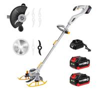 LHUITUI Weed Wacker Cordless & Edger, Electric Weed Wacker Cordless, Lightweight String Trimmer, Retractable Handle, 11000rpm, 2000W, For Lawn Care And Yard Work 21B