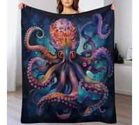 LHXLHXX Animal Octopus Flannel Blanket Throws for Sofa, Bedroom, Couch, Travel, Microfiber Fleece Throw - Soft, Plush Bed Blankets 140×180cm