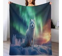 LHXLHXX Arctic Fox Blanket, Fluffy Super Warm & Soft Throw, As Sofa Cushion Bedspread Or Living Room Blankets 100×130cm