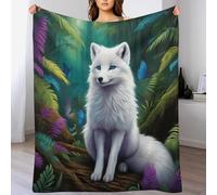 LHXLHXX Arctic Fox Blanket Soft Flannel Soft Throw Gifts 3D Home Decoration For Bed Couch Sofa Chair Bed Blankets 180×200cm