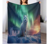 LHXLHXX Arctic Fox Soft Throw Plush Blanket Soft Flannel Material - Home Decor Bed, Couch, Sofa Travel Nap Throws Blankets 130×150cm