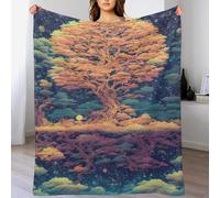 LHXLHXX Bonsai Inspired Throw Blanket Printed Throws for Kids Child Adults Soft Warm Flannel Blankets for Bed, Couch, And Travel 150×200cm