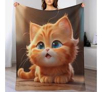 LHXLHXX Cute Cat Throw Blanket Kids Boys Girls Throws Printed Fluffy Soft Cozy Plush Blankets for Couch Bed Sofa 100×130cm