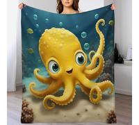 LHXLHXX Cute Octopus Blanket Soft Comfortable Warm Blankets Suitable For All Seasons Bed Linen Sofa And Travel Camping Throw 100×130cm