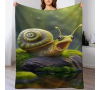 LHXLHXX Cute Snail Blanket, Flannel Throw Super Soft Cozy Warm Throws,for Nap Blankets, Couch And House Decor Gift Idea 130×150cm