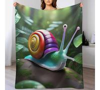 LHXLHXX Fleece Blanket Cute Snail Throw for Sofa & Bed, Plush Cozy Fuzzy Throws, Super Soft And Warm Fluffy Blanket for All Seasons, 140×180cm