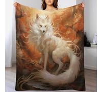 LHXLHXX Fox Blanket Travel Nap Throws Plush Super Soft Flannel Blankets For Couch, Bed, Sofa For All Seasons 100×130cm