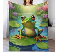 LHXLHXX Frog Blanket Soft Cozy Blankets Throw Couch Bed Print Couch And House Decor Throws for Sofa for Kids Boys Girls, 100×130cm