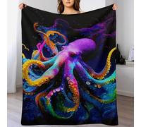LHXLHXX Octopus Blanket, Flannel Throw Super Soft Cozy Warm Throws,for Nap Blankets, Couch And House Decor Gift Idea 150×200cm