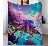 LHXLHXX Octopus Blanket, Flannel Throw Super Soft Cozy Warm Throws,for Nap Blankets, Couch And House Decor Gift Idea 130×180cm