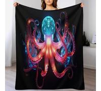 LHXLHXX Octopus Blanket Ultra-soft Micro Fleece Throw Soft And Warm Blankets Flannel Throws for Sofas, Armchair, Couch And Bed 100×130cm