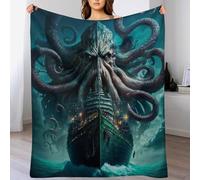 LHXLHXX Octopus Soft Plush Throw Blanket Warm Cozy Fur Throws for Sofa, Couch, Chair, Anti-pilling Quality Washable Bed Blankets, 130×150cm