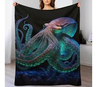 LHXLHXX Octopus Throw Blankets Soft Warm Comfortable Throws for Couch Flannel Blanket Bed Throw for Bedroom Couch Travel Kids 100×130cm