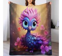 LHXLHXX Peacock Soft Plush Throw Blanket Warm Cozy Fur Throws for Sofa, Couch, Chair, Anti-pilling Quality Washable Bed Blankets, 100×130cm