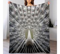 LHXLHXX Peacock Soft Plush Throw Blanket Warm Cozy Fur Throws for Sofa, Couch, Chair, Anti-pilling Quality Washable Bed Blankets, 130×180cm