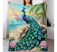 LHXLHXX Peacock Soft Plush Throw Blanket Warm Cozy Fur Throws for Sofa, Couch, Chair, Anti-pilling Quality Washable Bed Blankets, 150×200cm