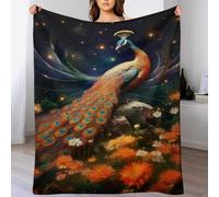 LHXLHXX Peacock Soft Plush Throw Blanket Warm Cozy Fur Throws for Sofa, Couch, Chair, Anti-pilling Quality Washable Bed Blankets, 180×200cm