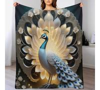 LHXLHXX Peacock Ultra-Soft Micro Flannel Blanket Warm Throw Blankets Home Decor for Bed Sofa Travel Quality Washable 150×200cm