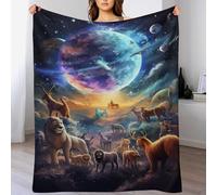 LHXLHXX Planet Animal World Blanket Warm Adult Super Soft Blankets Anti-pilling Machine Washable Throw For Adults & Kids 180×200cm