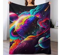 LHXLHXX Planet Starry Sky Blanket Soft Cozy Blankets Throw Couch Bed Print Couch And House Decor Throws for Sofa for Kids Boys Girls, 100×130cm
