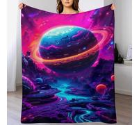 LHXLHXX Planet Starry Sky Throw Blanket - Soft, Warm, Cozy, Blankets for Couch And Bed - Throws for Sofa for Kids Teen Young Boys Girls, 130×150cm