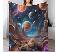 LHXLHXX Planet Throw Blanket Kids Boys Girls Throws Printed Fluffy Soft Cozy Plush Blankets for Couch Bed Sofa 140×180cm