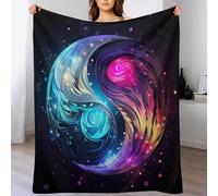 LHXLHXX Yin And Yang Plush Throw Blanket for Girls Boys Kids Sofa Couch Bedroom Fleece Blankets Soft Four Seasons 150×200cm