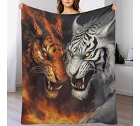 LHXLHXX Yin Yang Tiger Blanket Anti Pilling Throw Blankets Cozy Durable Throws for Office Couch Cinema Gifts Quality Washable 180×200cm