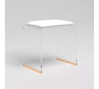lhyangroupao Acrylic Stools - Vanity Stool - Transparent Makeup Stool - Bedroom Dressing Chair - Shoe Changing Stool - Footstool - Square Stool(White)