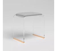 lhyangroupao Acrylic Stools - Vanity Stool - Transparent Makeup Stool - Bedroom Dressing Chair - Shoe Changing Stool - Footstool - Square Stool(Gray)