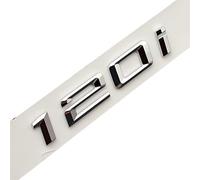 LHYFAGQK 3D ABS Black Chrome Car Letters Rear Trunk Emblem Badge Sticker Fit For BMW 120i E87 F20 F40 E82 120d Logo Lettering Accessories Badge car sticker(120i Chrome Silver)