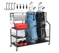 Lhysn Golf Bag Storage, Golf Club Holder, Golf Bag Storage Rack, for Garage Extra Large Sports Equipment Organizer Stand, Fits for 2 Golf Bags, Outdoor Toy Storage (Not with Side Frame)