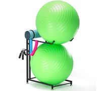 Lhysn Yoga Ball Stand & Exercise Ball Holder - Medicine Rack for 85cm Stabilityl, Yoga Mat Storage, Yoga Mat Floor Stand for Garage Organizer, Home Gym Stand