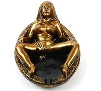 LHYUSHUN Golden Girl Resin Ashtray, Naked Girl Statue Ash Storage Jar,Cigar Ash Tray for Home Office Decor Fantasy Crafts Gifts