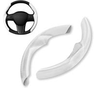 LHyyY 2 Pcs Car Steering Wheel Cover for Audi A3 8P 8V Sportback 2003 2004 2005 2006 2007 2008-2023 2024,Anti-Skid Segmented Grip Breathable Comfortable Protector Accessories,D-White