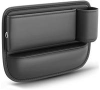 LHyyY Car Leather Seat Gap Storage Box for Kia Sportage 2021-2024,Car Seat Gap Filler Organiser Multifunctional Storage Box with Cup Holder,B-Black-Right