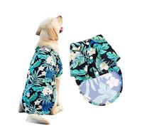 LHYZ PARK Hawaiian Beach Print Pet Dog Cat T-Shirts Cute for Small to Medium Dog Cats Cool Summer Vest Camp Shirt Clothes (Navy Blue, XS)