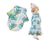 LHYZ PARK Hawaiian Beach Print Pet Dog Cat T-Shirts Cute for Small to Medium Dog Cats Cool Summer Vest Camp Shirt Clothes (Pomegranate Flowers, 5XL)